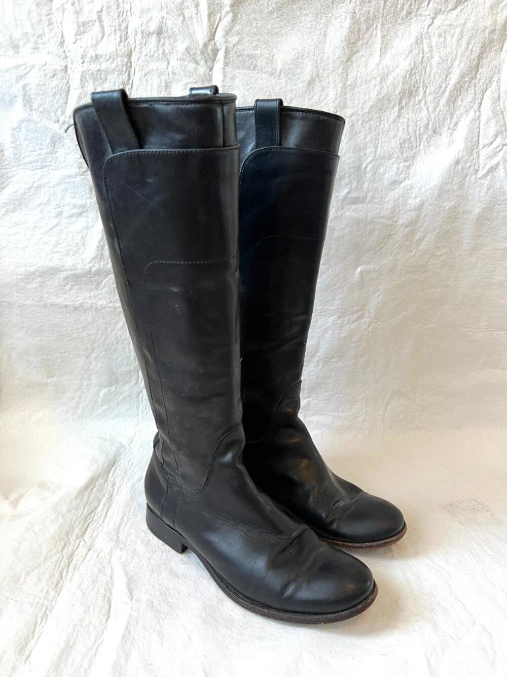 Frye boots Paige Tall Riding black leather knee high womens 9 FOR REPAIR